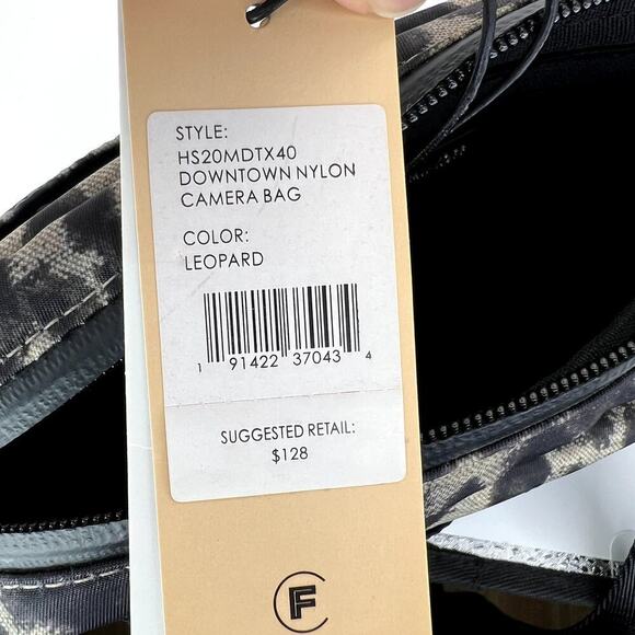 Rebecca Minkoff Downtown Nylon Camera Bag Leopard Print Crossbody Gray Black NEW - Picture 10 of 12